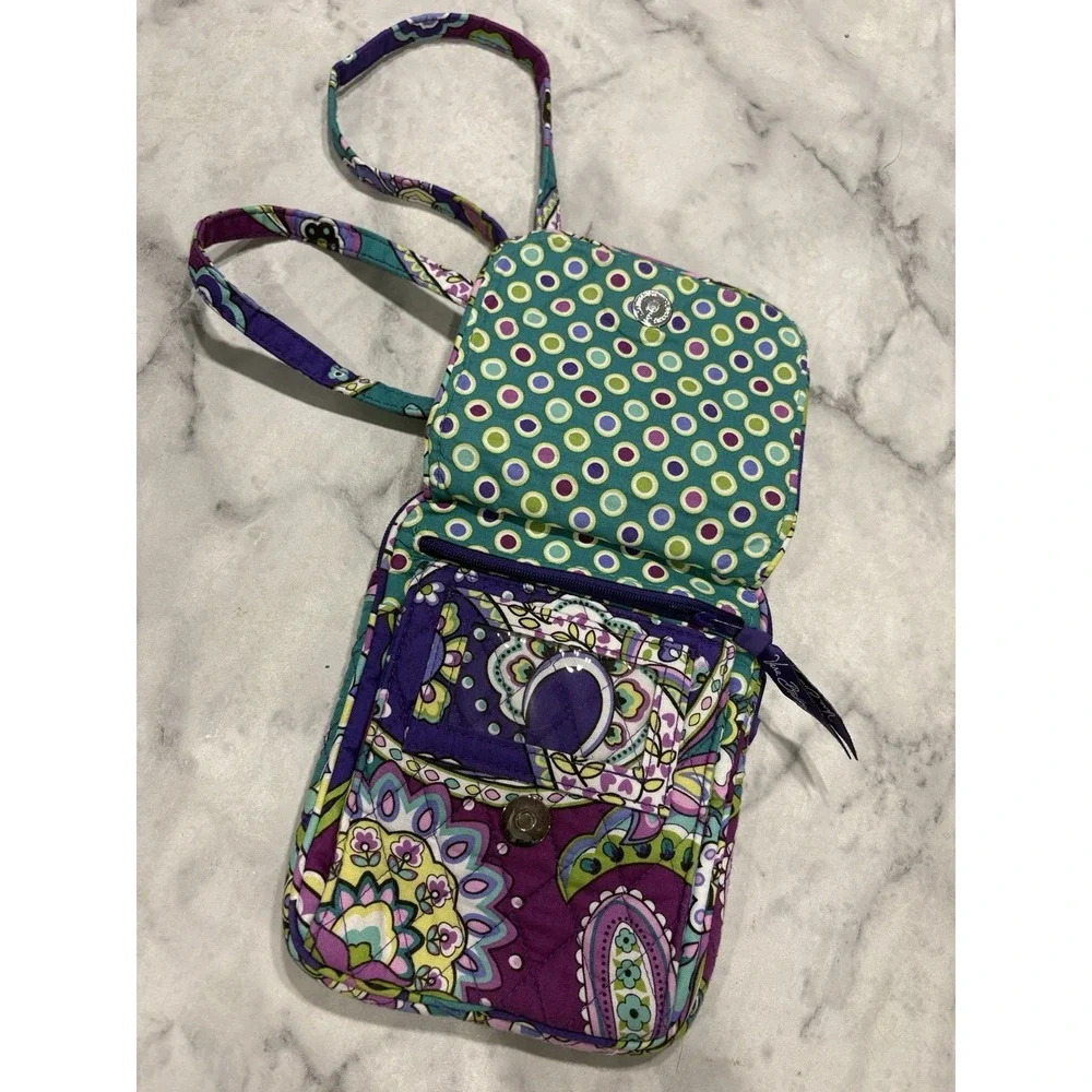 Vera Bradley Heather Mini Hipster Crossbody Bag Purple Floral Paisley Retired